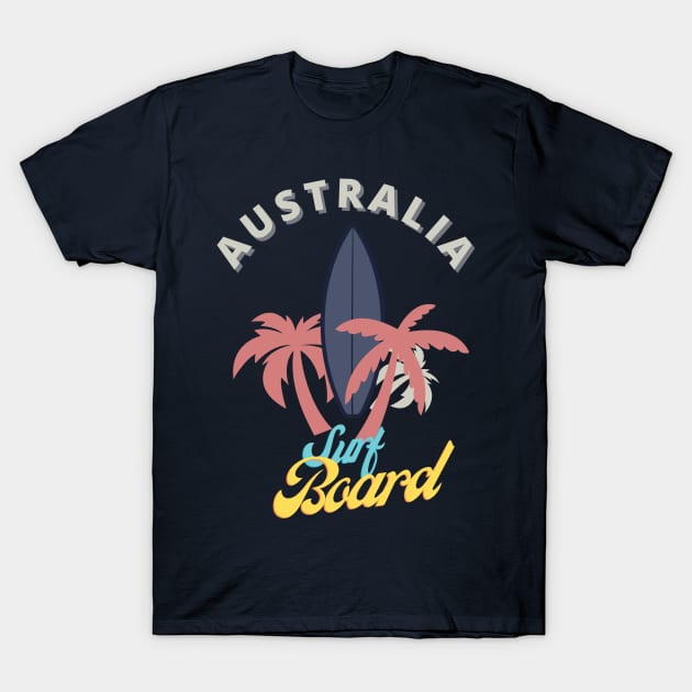 Australia surf board T-Shirt by TeeText